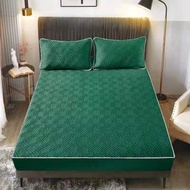 ผ้าปูที่นอนยางพารา ผ้าปูที่นอนกันไรฝุ่นขนาด 6ฟุต (แบบรัดรอบทั้งผืน 360°)