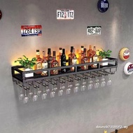 Milk Tea Shop Barbecue Shop Beauty Salon Cafe Iron Wall-Hanging Wine Rack Small Bar Bar Wall-Hanging