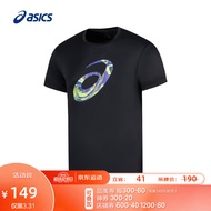 亚瑟士ASICS男子透气跑步短袖T恤舒适运动衫2011C743 黑色 L