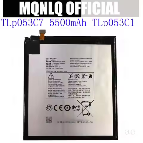 3.85V 5500mAh TLp053C1 For Alcatel 3T 10 2020 Tablet, 8094X, TCL Tab 8, 9048S, TLp053C7 Battery Batt