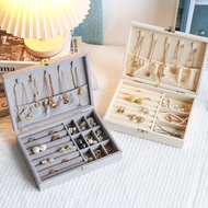 Flannel Jewelry Box Storage Box New Style Earrings Earrings Jewelry Organizing Box with Lid Anti-dus