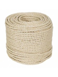 1入組(33英尺)天然黃麻繩,1/4英寸直徑重型繩索,適用於貓抓板及diy製作