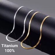 ANTI-RUST FLAT TITANIUM NECKLACE FOR MEN AND WOMEN
