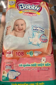 [ Tặng thêm 6 miếng tã quần bên trong ] Miếng lót sơ sinh Bobby NB1 108 miếng - Bobby NB1 108 - Tã l