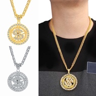 Gold Dollar Necklace/ Silver Necklace Hip-Hop Style Rapper Jewelry Necklace Gold Plated Chain Dollar
