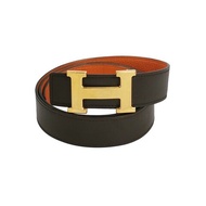 HERMES 牛皮拼色H皮帶 雙面腰帶