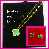 10k Pure Gold VCA Necklace Earrings set