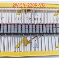 (Combo of 10) Resistor 2W 220Ω 220R 220ohm error 5% High quality paper blister pack (Combo)