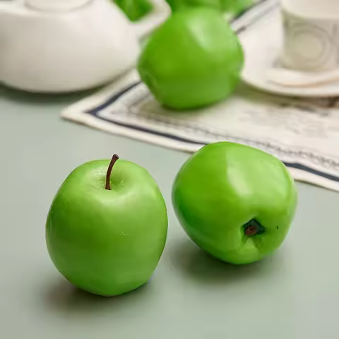1pc 7×8cm Artificial Green Apples Fake Fruit Painting Model Home Decoration Photography Props Artifi