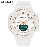 SANDA Women's Fashion Simple Casual Digital Sport Watch Ladies Waterproof Complete Calendar Alarm Clock Chrono Watch