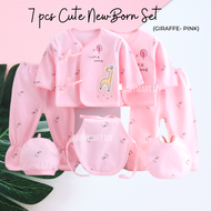 7pcs Newborn Set Baby Boy Girl Clothes 0-6 months Long Sleeve + Long Pant Clothing Sets Newborn Baby