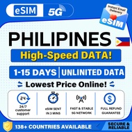 Philippines eSIM | 1-15 Days | High Speed | UNLIMITED HOTSPOT GB | Philippines Travel Prepaid eSIM C