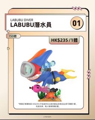 Labubu Diver 潛水員 吊卡 popmart