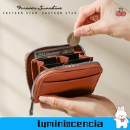 LUMINISCENCIA Coin Purse, PU Leather Zipper Mini Wallets,  Portable Mini Credit Card Holder Women