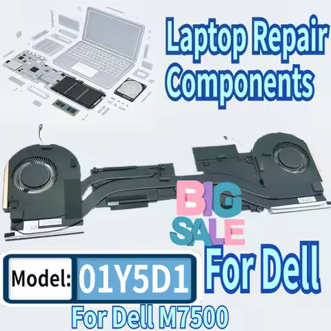 For Dell M7500 Workstation Radiator Fin Module Heatsink With CPU GPU Fan 1Y5D1 01Y5D1 CN-01Y5D1