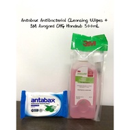 READY STOCK  Antabax Antibacterial Cleaning Wipes 10'S + 3M Avagard CHG Handrub 500mL