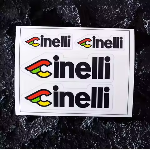 Cinelli Brand Multi-Size Sticker Set, Premium Decals to Add Professional Cycling Style to Bike Frame