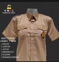 BAJU KEMEJA PRAMUKA LAKI LAKI LENGAN PENDEK SERAGAM SEKOLAH SD  SMP  SMU KAIN  HIGH TWISS