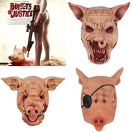 Halloween Mask Latex Headgear < Justice Bullets > Horror Piggyman Mask Haunted House Escape Room