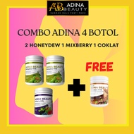 𝘾𝙤𝙢𝙗𝙤 4 Botol Susu Adina Beauty HQ - 2 HONEYDEW + 1 MIXBERRY + 1 COKLAT