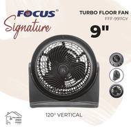 Focus Signature Kipas Lantai Turbo 9" Turbo Floor Fan 9" 3 Kelajuan 120° Pusingan Kipas Jimat Tenaga