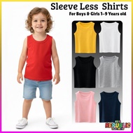 LEGIT Kids 100% Cotton Ribbed Tank Top Undershirt Vest for Girls Boys 1-9Y Solid Color