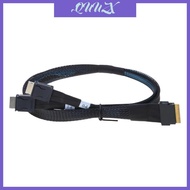 QUU SlimSAS 8X to 2x OCulink 4X SFF-8654 8i to SFF-8611 4X 4ix2 Converters Cable 50cm 19 7in