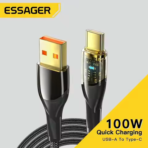 Essager 7A USB Type C Cable PD 100W Fast Charging Wire USB C Charger Data Cord For Huawei P50 P40 Sa