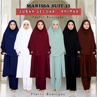 MARISSA SUIT 13 (SET KHIMAR) - Jubah Seluar Umrah Labuh | Nursing | Empire cut | Italian Crepe | Baj