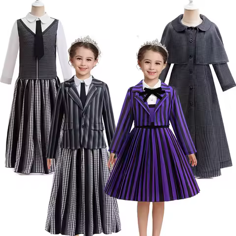 Wednesday Season 2 Cosplay Costume Wednesday Girl Dress Enid Cosplay School Uniform Halloween Party 
