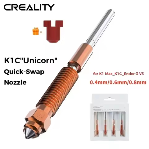Official Creality K1C/K2 SE/K1 SE Nozzles,Unicorn Quick-Swap 0.2mm/0.4mm/0.6mm/0.8mm 3D Printer Nozz