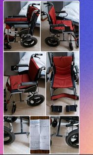 新淨摺疊輪椅車 老人 殘疾人士復康用品 台灣Karma 康揚 厚坐墊 輕型標準輪椅 Wheelchair (KM2514)