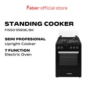 Faber Free Standing Shiny Black Cooker With Oven (Duel Fuel) Fisso 5583e/BK 50L Periuk