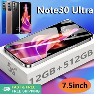 Galaxy Note30 Ultra 7.5inch 2023 New 5G Smartphone 16GB RAM + 512GB ROM HD Screen Gaming Cellphone b