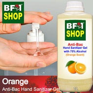 Anti Bacterial Hand Sanitizer Gel with 75% Alcohol  - Orange Anti Bacterial Hand Sanitizer Gel - 1L