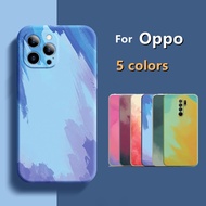 Casing Oppo F11 f9/ f9pro A31 2020 Watercolor Case Gradient Art Pattern Soft TPU Silicon Back Cover 