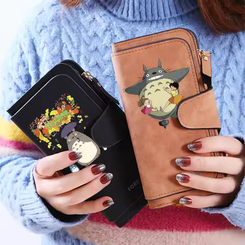 My Neighbor Totoro Women's Long Wallet Large Capacity Fashion Cartoon Anime Wallet Card Clip Coin Wa