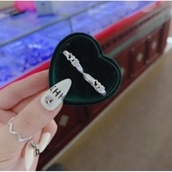 Beautiful silver heart lock couple ring HHJ