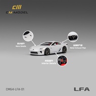 CM In Stock 1:64 LFA Pearl White Diecast ama Car Model Collection Toys