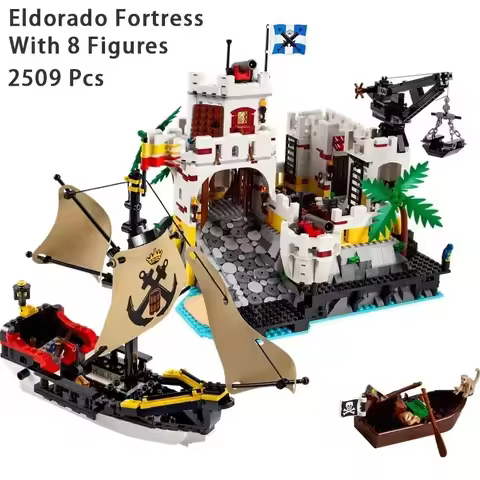 2509 pcs NEW Medieval Pirates Series Eldorado Fortress 10320 Fortress Pirate Barracuda Bay Modular B