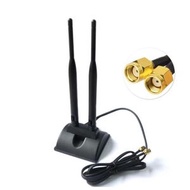 全城熱賣 - 3M 2.4G/5G雙頻天線帶2個RP-SMA公頭 無線WIFI路由器網卡高增益延長天線