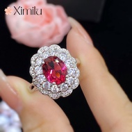 New Product Temperament Luxury Group Inlaid Red Crystal Diamond Ring Female Fashion Jewelry silver 925 original ring for women rings men korean jewelry cincin lelaki cincin perempuan couple cincin emas korea 戒指