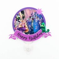 Rapunzel Glitter Cake Insert Card Tangled Dessert Table Decoration Birthday Party Supplies Baking Dr