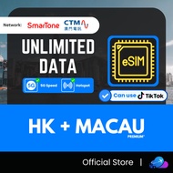 【香港澳门 Hong Kong + Macau eSIM】【Unlimited Data】【Can T1KT0K】Hong Kong eSIM Macau eSIM Hong Kong Macau e