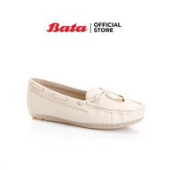 Bata LADIESCASUAL MOCCASINE รองเท้าลำลองแฟชั่น แบบสวม สีครีม รหัส 5515264 Ladiesflat Fashion