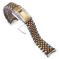 HAODEE 20mm Solid Stainless Steel Watchband for Role X GMT Oyster Perpetual Date Silver Gold Watch S