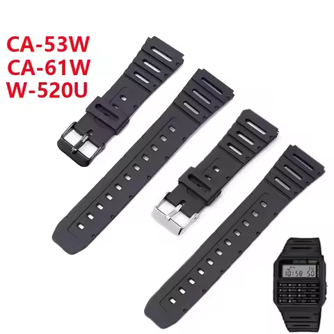 Watch accessorise Band For Casio straps CA-53W CA-61W FT-100W W-520U W-720G tpu soft watchband 18mm 