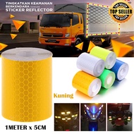 Stiker Reflektor 1 Meter x 5cm untuk Mobil Box Stiker Scotlight Pemantul Cahaya Truk Bus Sepeda Trol