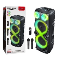 ZQS8238 Dual 8" Bluetooth Speaker Super Bass Wireless Karaoke Party speaker W/ RGB Light & Free Wire