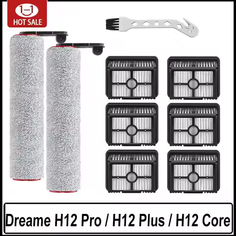 Dreame H12 Pro / H12 Plus / H12 Core Soft Brush Spare Parts Wet Dry Vacuum Cleaner Roller Hepa Filte